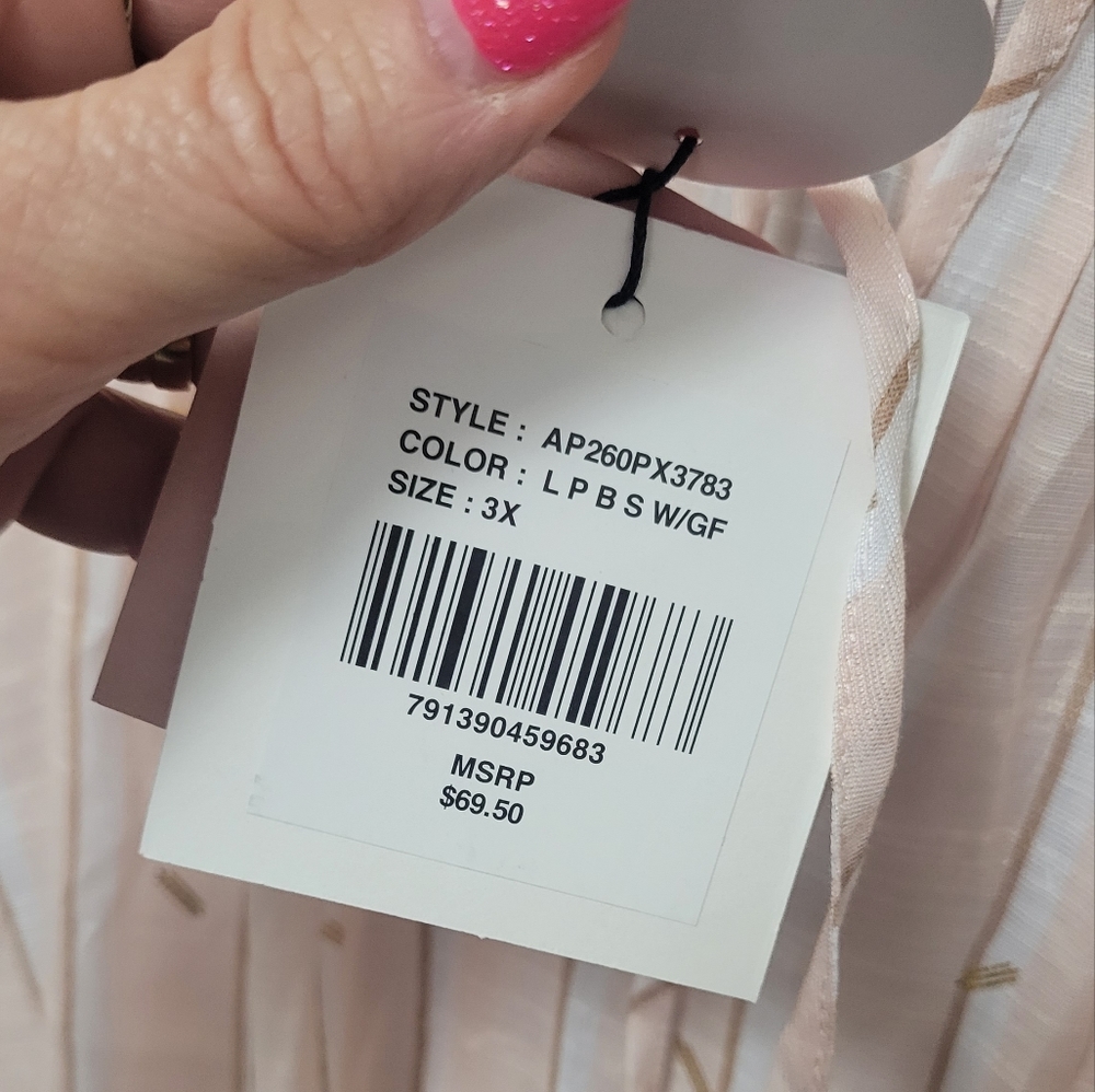 Women's Shine by Alex & Parker 3X short sleeve blouse